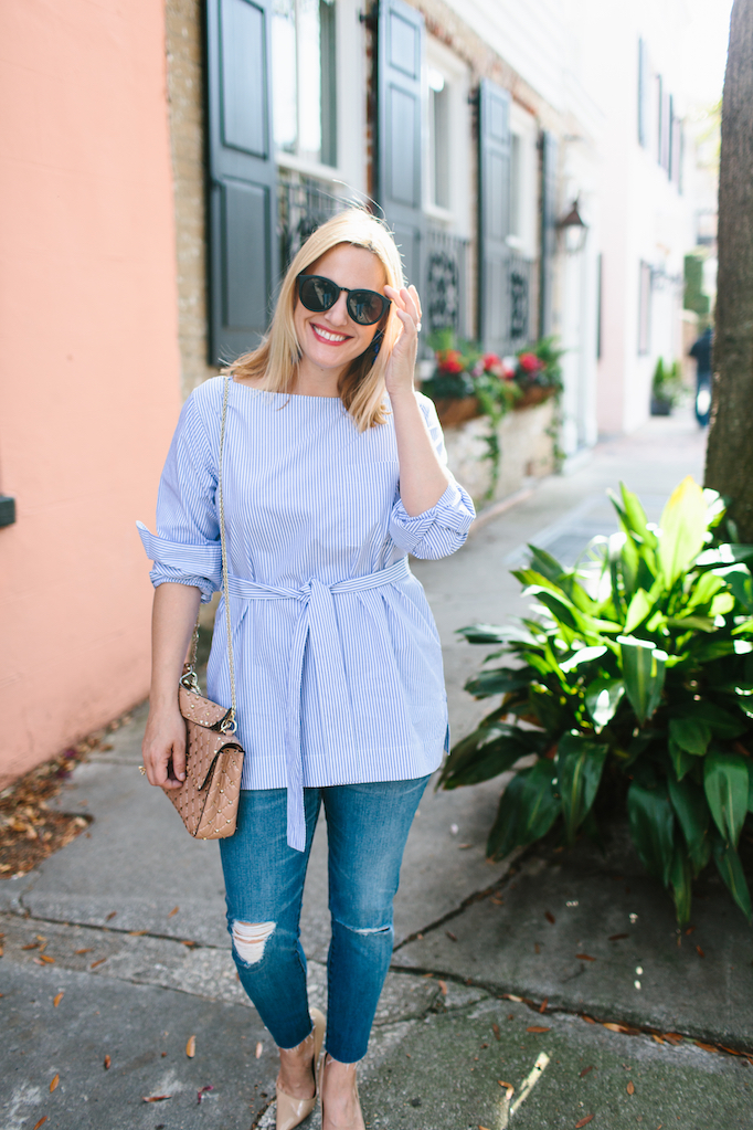 What I'm Wearing: Belted Stripe Tunic - Look Linger Love Look Linger Love